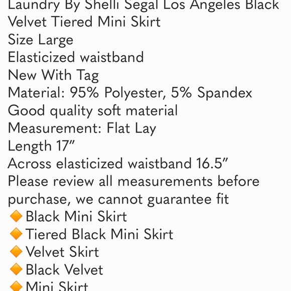Laundry By Shelly Segal Black Velvet Tiered Mini Skirt Size Large - Picture 8 of 9